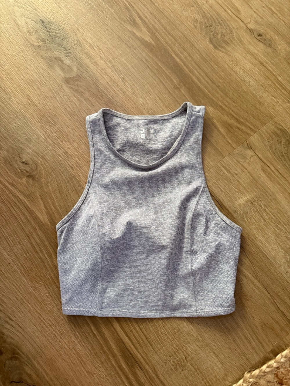 JoyLab Long Line Heather Gray Cropped Tank Top